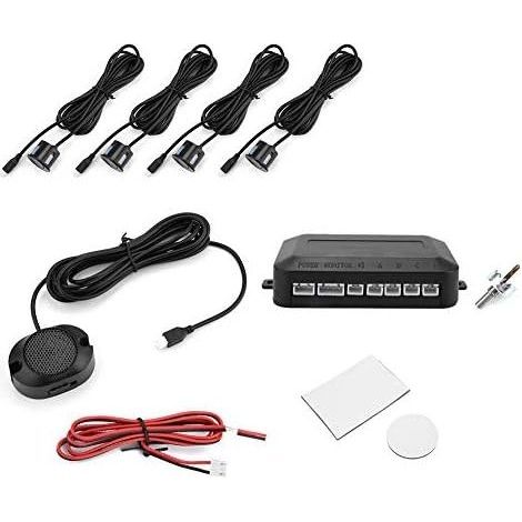 4 Radar De Recul Voiture, Buzzer Radars Parking Kit Aide Au Stationnement Auto Système Parcage Inverse Arrière Capteurs Audio électromagnétique Avec Avertissement Sonore Distance Détection Détecteurs (1/4)