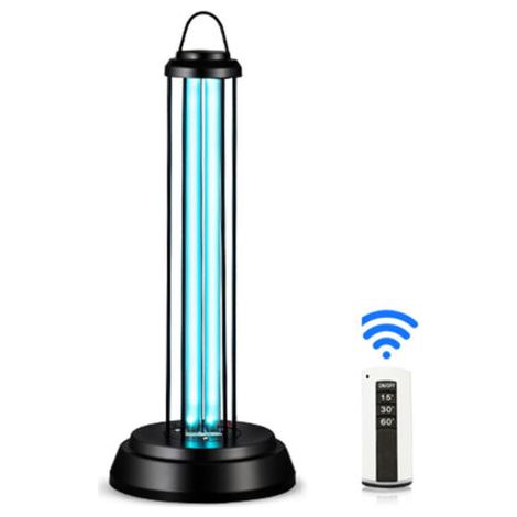 Lampe UVC germicide ultraviolette 60W – Purification jusqu'à 40m² – Cadre métal résistant – Télécommande incluse (1/5)