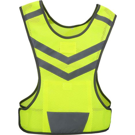 Gilet de sécurité réfléchissant haute visibilité et ajustable pour les sports de plein air : cyclisme, course à pied et randonnée. (1/5)