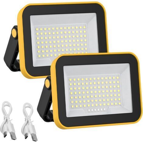 Wiederaufladbarer LED-Flutlichtstrahler, tragbare USB-LED-Arbeitsleuchte mit 4000 mAh und 5 Modi für Camping, Baustelle, Garage, Werkstatt [Energieklasse A+] (1/5)