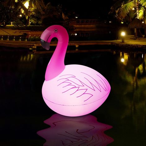 MINKUROW IP68 Impermeable Flamingo Solar Pool Light para jardín, Outdoor LED Solar Path Light, Flotante Spa Light, Inflable Solar Pool Light con Auto ON/OFF (1 pieza) (1/5)