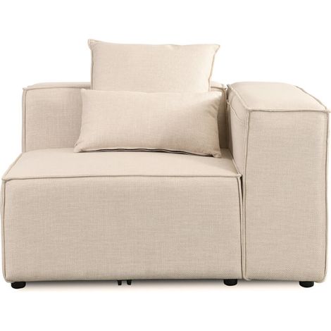 Home Deluxe - Sofá modular VERONA Color: Beige, Versión: Sofá rinconera derecha (1/4)