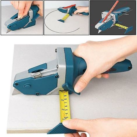 Utensile per tagliare il cartongesso con scala graduata (1/4)