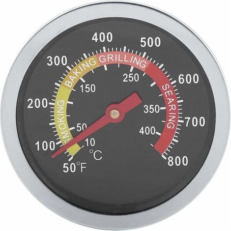 Professional BBQ Cooking Thermometer – 7 cm Dial, Stainless Steel, 50–800 °F Range, for Oven, Smoker and Grill (1/5)
