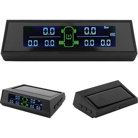 Système de surveillance de la pression des pneus (TPMS) à énergie solaire avec écran LCD et 6 capteurs externes pour camping-car (1/5)