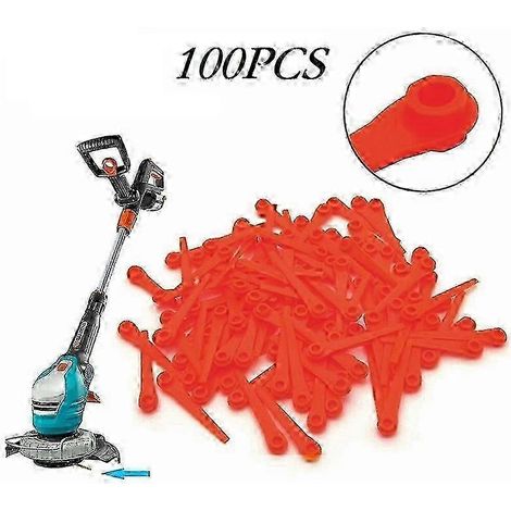 Lot de 100 lames de rechange pour tondeuses à gazon Gardena 9823, 9825, 9820, 9821, 9828, 9829, 8840, 8841 et 2417 (1/2)