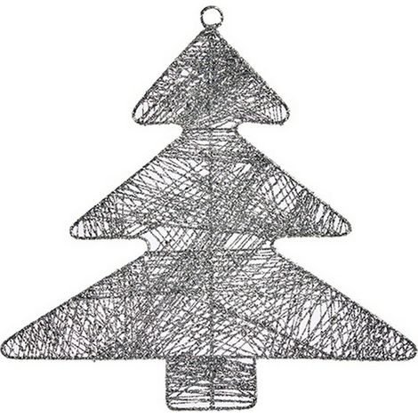 Silberner Weihnachtsschmuck Weihnachtsbaum de Weihnachtsbaum 36,7 x 0,2 x 37,5 cm Metall Kunststoff