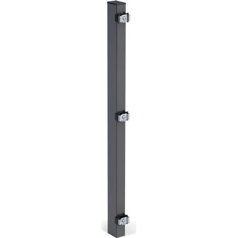 ALBERTS Zaunpfosten, inkl.Klemmlasche, verkürzt, Bohrab:400mm, anthr, 60x40/875mm, Zub.im Pf. (1/2)