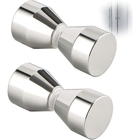 Set mit 2 Duschtürgriffen – Silberne Aluminiumlegierung – Für Glasduschtüren (1/5)