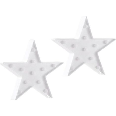 2 PièCes éToiles en Plastique Veilleuses LED à Piles Chapiteau Signe éToile en Forme D'éToile CinéMa DéCor Salle Appliques B (1/4)