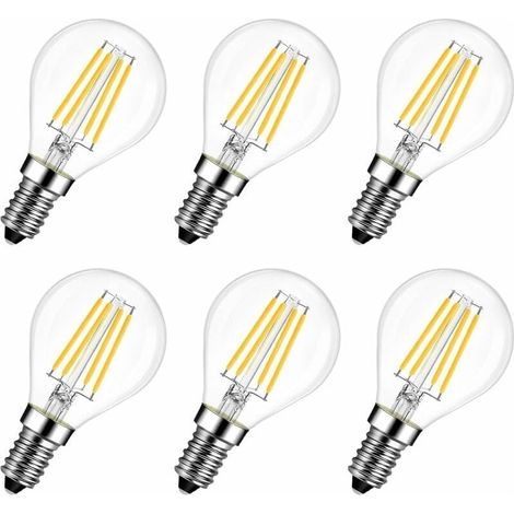 Lot de 6 Ampoules LED E14 6W 2700K - Remplace 60W, Style de Filament de Lampe Rustique (Blanc Chaud) (1/5)