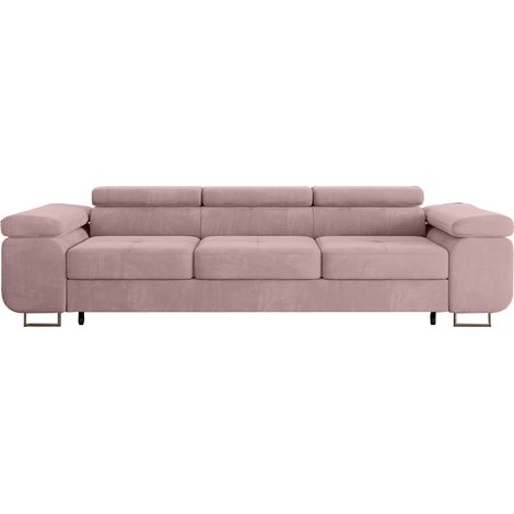 Wilson 3-Sitzer Schlafsofa Samt Rose