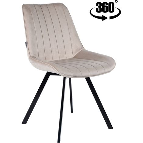 Poltrona girevole Lapo 2 rivestita in velluto beige (1/5)