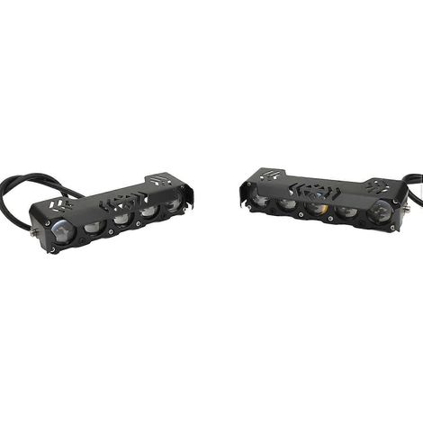 2 Stück Motorrad-LED-Scheinwerfer 38W 3000 bis 6200K 5 Linsen Zweifarbig Wasserdicht Pod-Leuchte Fahr- und Arbeitsscheinwerfer