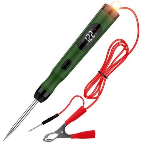 Pair 6V 12V 24V Automobile Testeur Electrique Stylo Testeur de Tension avec écran LCD, Test de Polarité,Lampe,Testeur Fusible Voiture (1/3)