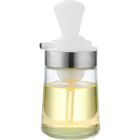 Distributeur d'huile en silicone avec compte-gouttes, flacon distributeur d'huile d'olive en verre, pinceau en silicone 2 en 1 (1/5)