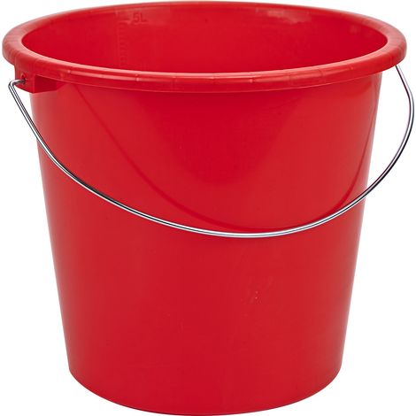 KesTek Haushaltseimer Putzeimer Transporteimer 5L Rot Metallbuegel (1/2)
