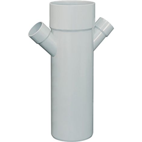 First Plast – Culotte 45° réduite PVC – Raccord double parallèle Mâle Femelle – Ø100mm – Évacuation eaux sanitaires – Norme NF EN 1329-1 (1/4)
