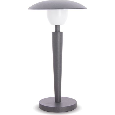 Lampe de table LED IP44, 400 lumens, rechargeable USB, 25cm, CCT & Dimmable, Gris (1/5)