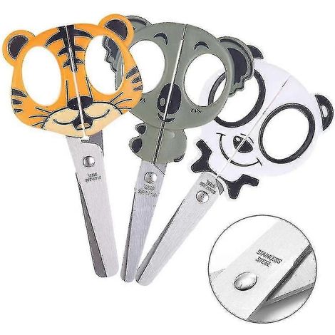 Ensemble de 3 ciseaux de bricolage pour enfants, ciseaux de sécurité pour gauchers et droitiers, ciseaux scolaires (1/5)