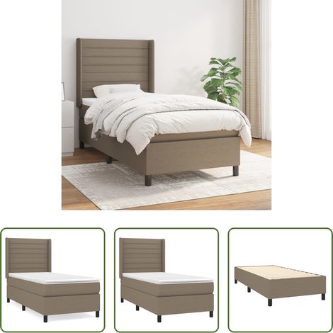 Matratze - Boxspringbett mit Matratze Taupe 90x200 cm Stoff (1/5)