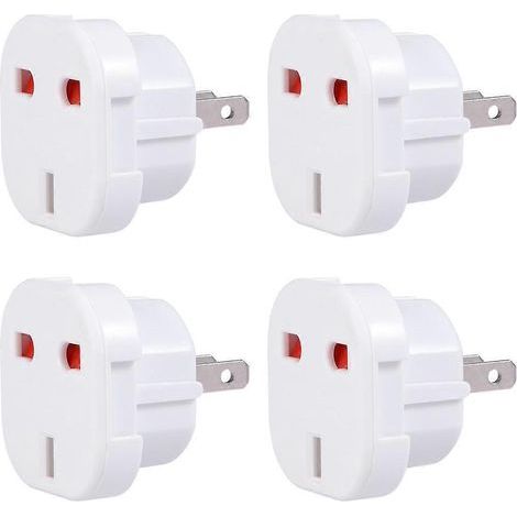 Set mit 4 Reiseadaptern (weiß): Stecker auf AU/US-Stecker - 4 Stück - Weiß (1/4)