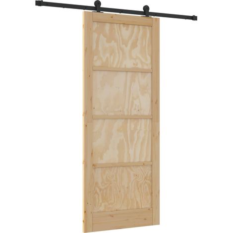 Maison Exclusive - Schiebetür Natürlich und Schwarz 86 x 211 cm