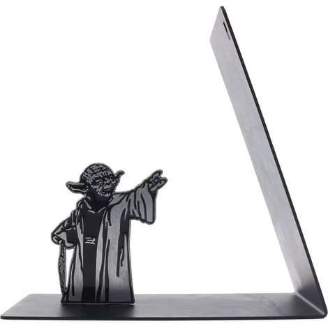 Sujetalibros, diseño en forma de L, metal negro, escritorio, regalo (1/5)
