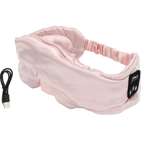 Cache-œil Bluetooth sans fil pour sommeil, musique, anti-lumière intelligente, casque ultra-mince rose (1/5)
