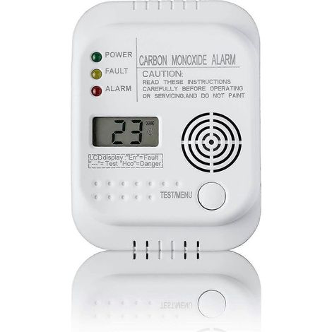 Battery-powered carbon monoxide detector, gas detector with display and temperature indicator (1/4)