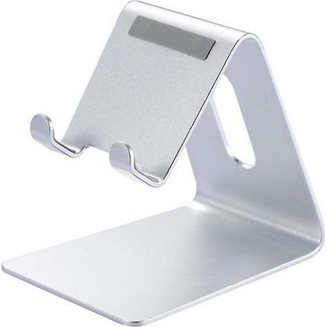 Support de téléphone, berceau de bureau en aluminium compatible avec iPhone 12 Mini, 12 Pro, 11 Pro Max, XS Max, XR, X, SE, 8, 7, 6, 6s Plus, Huawei, Samsung S10, S9, S8 - Noir (1/5)
