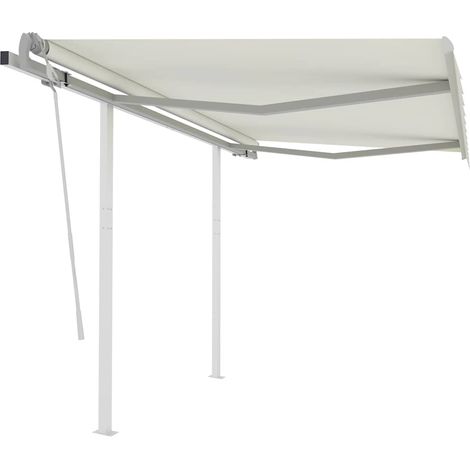 Markise Manuell Einziehbar mit Pfosten 3x2,5 m Creme vidaXL (1/5)