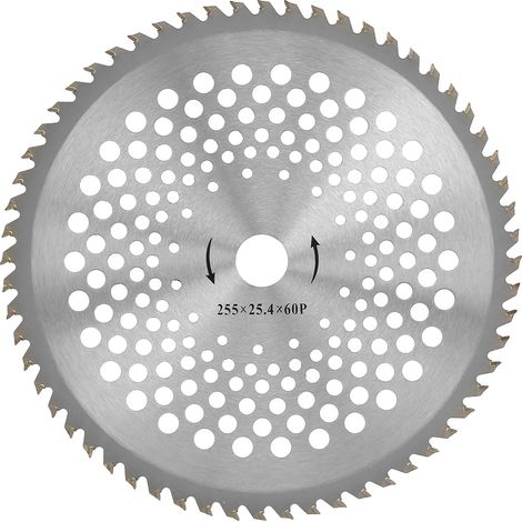 Ortviai Disque de coupe pour débroussailleuse 10" (255 mm) en acier rapide – 60 dents