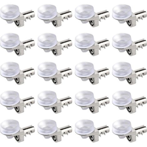 Lot de 30 supports d'étagère de 5 mm - Support d'angle - Support d'étagère - Support de sol - Ventouse - Support de sol en verre - 5 mm - Pour bibliothèque, armoire, meuble (1/5)