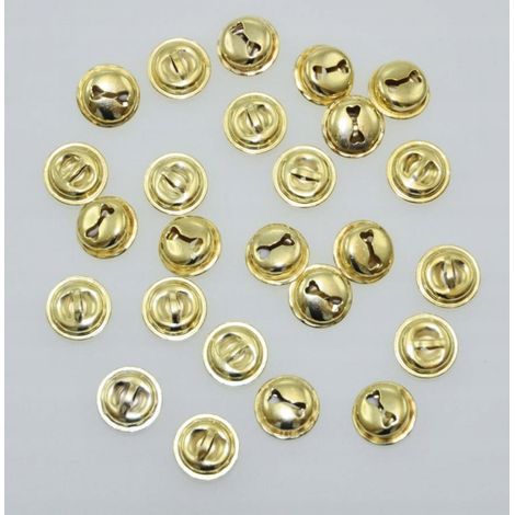 Campanas metálicas decorativas DIY, color latón dorado, 25 unidades (1/3)