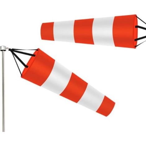 Bardusch-Manche à air réfléchissante - Rouge et blanc - Manche à air en polyester indéchirable - Mesure du vent - 250D - Panneau d'avertissement de direction du vent (100 cm) (1/4)
