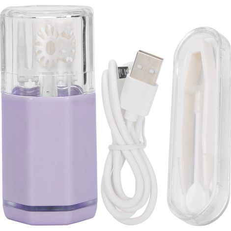 Nettoyeur automatique pour lentilles de contact, portable et pratique, outil de lavage électronique, mauve. (1/5)