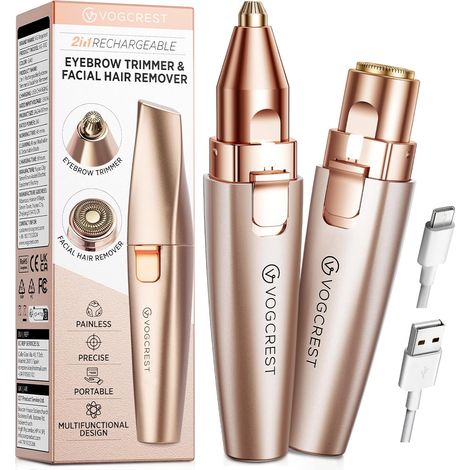 Tondeuse pour le visage et les sourcils (Rose) (1/5)