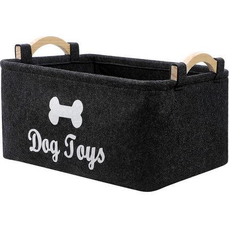 Panier de rangement pour jouets, couvertures, laisses et nourriture pour chiens-39X27X18CM-Black (1/3)
