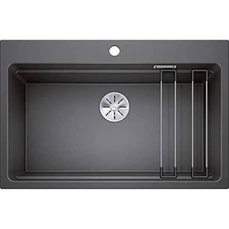 BLANCO ETAGON 8 525177 Lavello da Cucina in Granito per Basi di Lavello con Larghezza di 80 cm, SILGRANIT, Grigio (1/5)