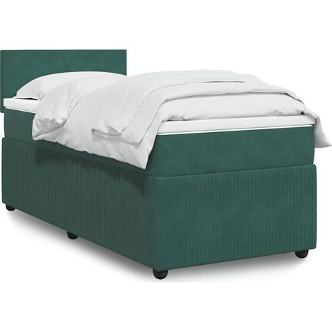 vidaXL Sommier à lattes de lit avec matelas Vert foncé 100x200 cm (1/5)