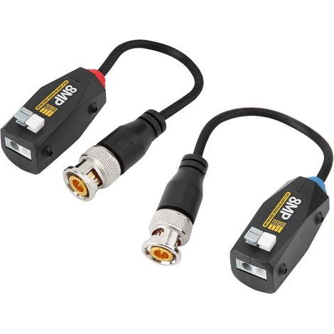 paire de capteurs vidéo passifs épissés 8MP haute définition avec balun et bornes à insertion pour émetteur à paires torsadées (1/5)