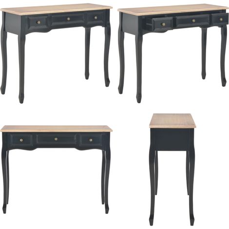Table de console et coiffeuse avec 3 tiroirs Noir - Table Basse - Meuble Rangement - Table D'appoint - Table Console - Coiffeuse - Home & Living (1/5)