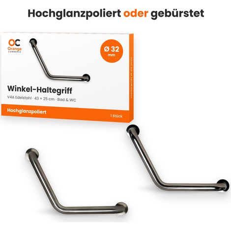 Edelstahl Badewannengriff Halte Griff Wandgriff Bad Winkel Hochglanzpoliert (1/5)