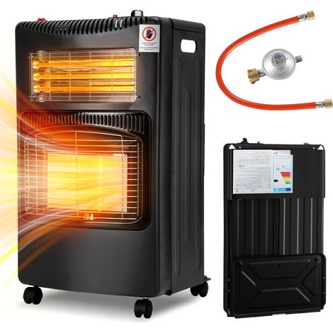 Randaco Estufa híbrida de gas y eléctrica 4200/1200 W, sistema infrarrojo, potencia regulable en 3 posiciones (1/5)