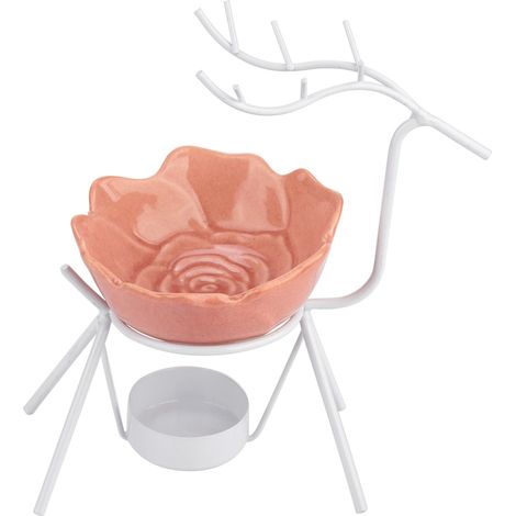 Brûleur d'huile essentielle en forme de cerf, lampe aromathérapie, diffuseur de parfum pour bougie, fourneau décoratif, 2 pièces. (1/5)