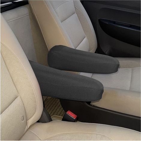2 Pièces Housse D'accoudoir De Voiture, Couverture Cuir Microfibre D'accoudoir De Siège Avant Voiture, Couverture Pour Console Centrale D'accoudoir Voiture, Accessoires Automobiles(Noir) (1/4)