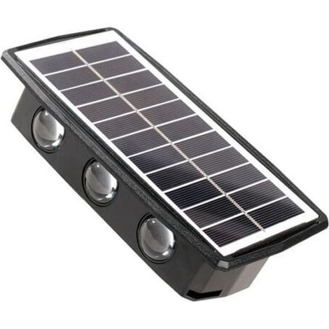 Lampe solaire LED étanche IP65 pour extérieur, noir, idéale pour allées, jardins et terrasses – sans câblage, rechargeable intégrée (1/5)