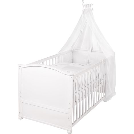 [NEUWERTIG] B-Ware Roba Komplettbettset Babybett Set Fox & Bunny Weiß 70x140cm Bettwäsche Matratze