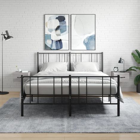 Mesitas de noche de pared 2 uds color gris  35x35x20 cm